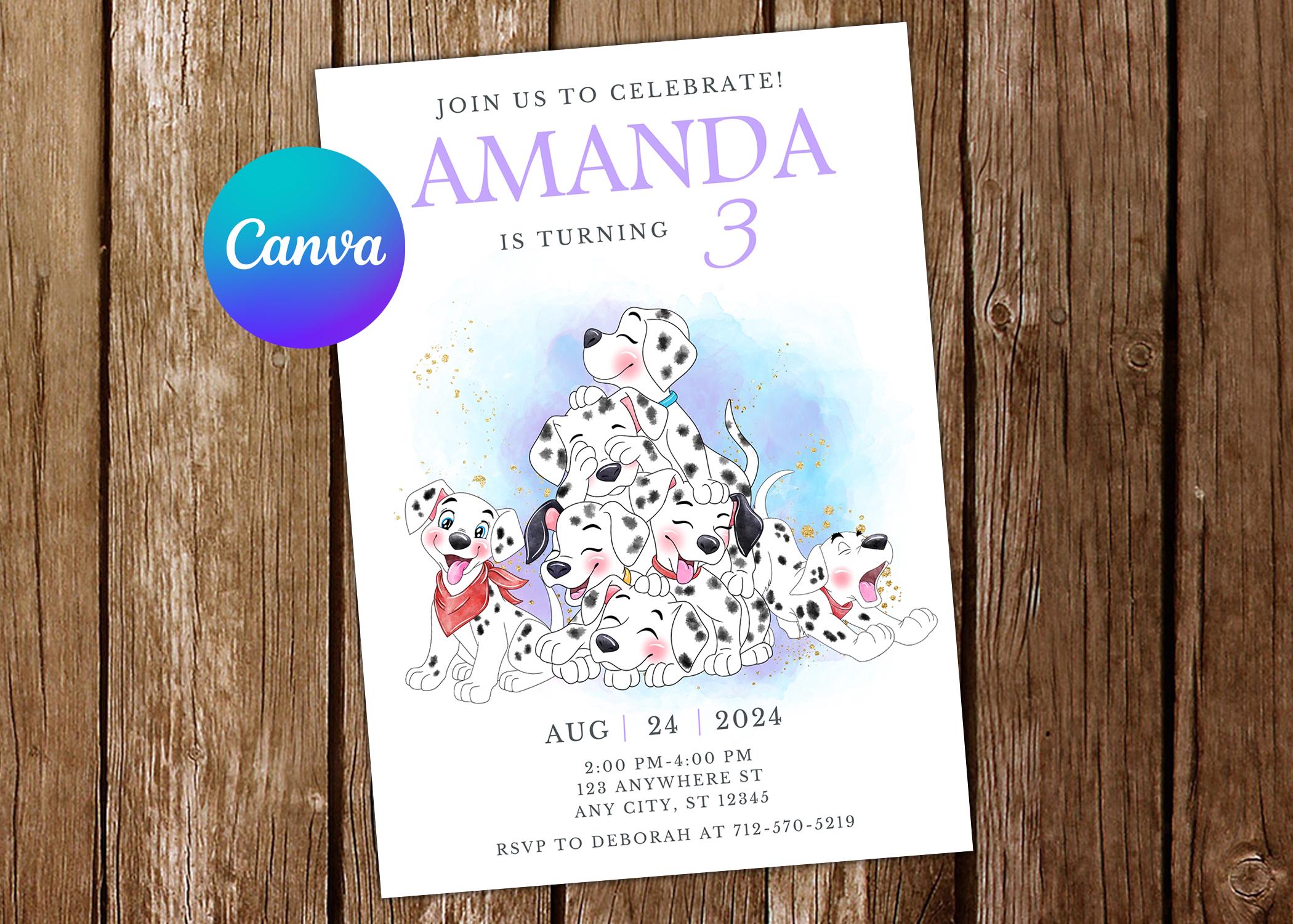 101 Dalmatians Invitation 101 Dalmatians Birthday Invitation 101 ...