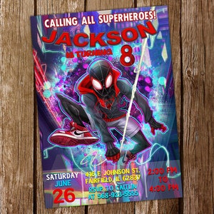 Spider Verse Invitation Spider Verse Birthday Spider Verse Invite Spider Verse Birthday Invitation Spider Verse Party Invitation