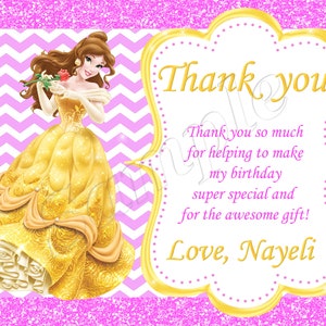Prinzessin Belle Danke-Karte Belle Einladung Prinzessin Belle Einladung Belle Geburtstag Belle einladen Belle Geburtstagseinladung Belle Party