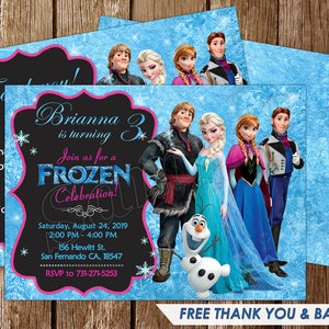 Faire-part La Reine des Neiges Faire-part d'anniversaire La Reine des Neiges Invitations de fête La Reine des Neiges Carte imprimable numérique La Reine des neiges