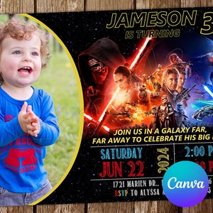 Star Wars Invitation Star Wars Birthday Invitation Star Wars Party Star Wars Invites Star Wars Editable Invitation Star Wars Digital Card