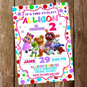 Muppet Babies Einladung Muppet Babies Geburtstag Muppet Babies einladen Muppet Babies Geburtstagseinladung Muppet Babies Partyeinladung