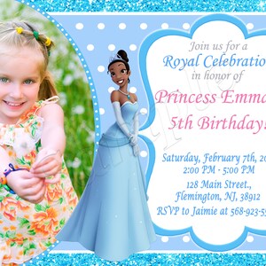 Invitación de Tiana Invitación de la Princesa Tiana Invitación de Tiana para Cumpleaños de Tiana Invitación de Cumpleaños de Tiana Invitación de Fiesta de Tiana