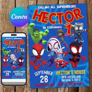 Spidey and his Amazing Friends Invitation Spidey Invitation Spidey Birthday Invitation Spidey Party Spidey Editable Invitation
