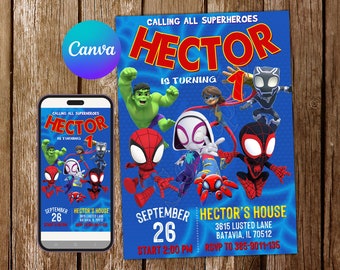 Spidey and his Amazing Friends Invitation Spidey Invitation Spidey Birthday Invitation Spidey Party Spidey Editable Invitation