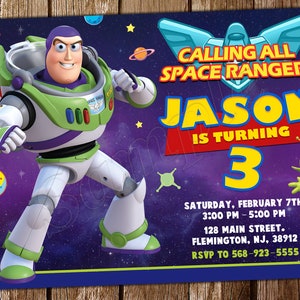 Buzz Lightyear Invitation Buzz Invitation Toy Story 4 Invitation Toy Story Invitation Buzz Lightyear Birthday Toy Story Birthday