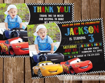 Cars Invitation Cars Birthday Invitation Cars Party McQueen Invitation Cars Invite Cars Digital Printable Card