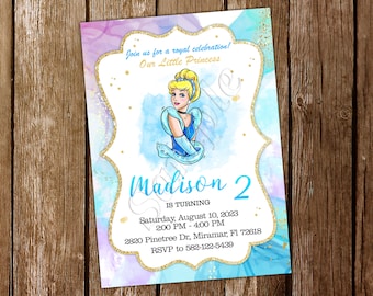 Cinderella Invitation Cinderella Watercolor Invitation Princess Cinderella Invitation Cinderella Birthday Cinderella Invite Cinderella Party