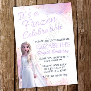 Convite Frozen Convite Frozen Aquarela Convite Elsa Aniversário Frozen Festa Frozen Convite Frozen