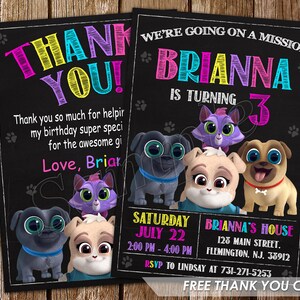 Puppy Dog Pals Invitation Puppy Dog Invitation Puppy Dog Pals Birthday Puppy Dog Pals Invite Puppy Dog Birthday Invitation Puppy Dog Party