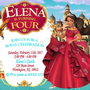 Invitation Elena d'Avalor Invitation d'Elena Invitation de princesse Elena Anniversaire d'Elena Invitation d'Elena Invitation d'anniversaire d'Elena Fête d'Elena