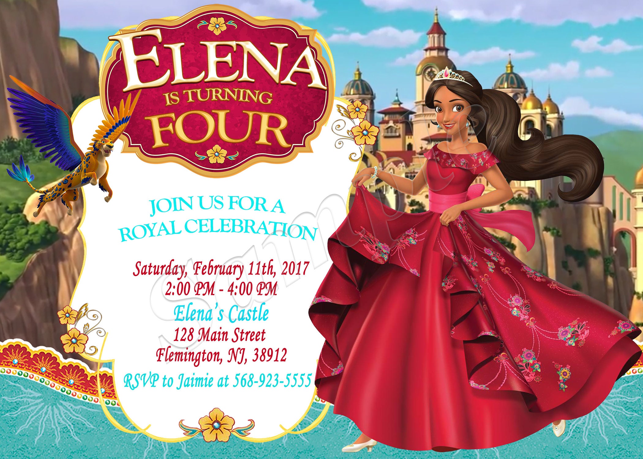 Elena of Avalor Invitation Elena Invitation Princess Elena - Etsy