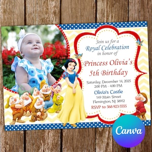 Snow White Invitation Princess Snow White Birthday Invitation Snow White Party Snow White Invites Snow White Editable Invitation