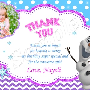 Cartão de agradecimento Olaf Convite Olaf Convite Frozen Olaf Aniversário Olaf Convite Convite de aniversário Frozen Olaf Festa