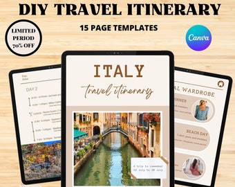 Travel Itinerary Template - Etsy