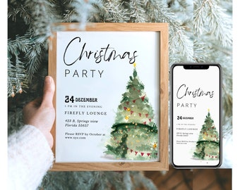 Christmas Party Invitation, Christmas Party Invite, Christmas Party Printable, Holiday Party Invitation, Christmas Invitation Download DIY