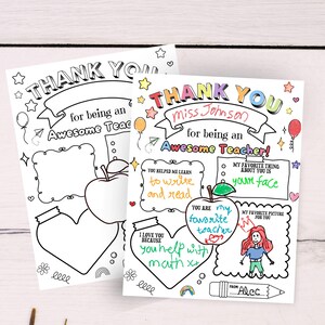 Lehrer Wertschätzung, druckbare Lehrer Wertschätzung Woche Geschenk, danke Lehrer Geschenke Malseiten Schule Kinder, sofortiger digitaler Download