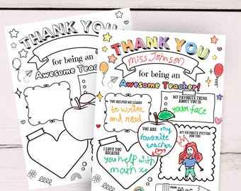 Lehrer Wertschätzung, druckbare Lehrer Wertschätzung Woche Geschenk, danke Lehrer Geschenke Malseiten Schule Kinder, sofortiger digitaler Download