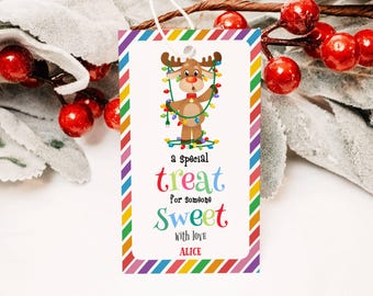 Editable Christmas Treat Tag, Sweet Gift, DIY Festive Tag (Digital Download)