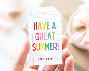 Etiqueta editable para el último día de clases, etiquetas de regalo de agradecimiento para el maestro de fin de año, plantilla imprimible de recuerdo de fiesta de verano, descarga digital instantánea, hazlo tú mismo