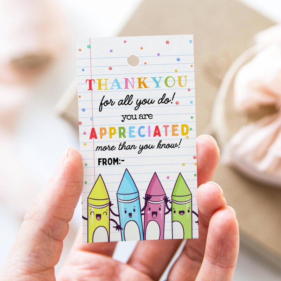 EDITABLE Teacher Appreciation Week Gift Tags Thank You Teacher Gift Tag ...