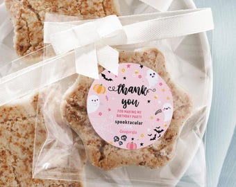 Editable Halloween Birthday Thank You Favor Tags Costume Party Girl ...