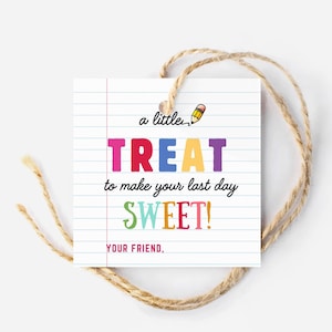 Etiqueta de regalo editable para el último día de clases, galleta de fin de año escolar, etiquetas imprimibles escolares, etiqueta de agradecimiento al maestro, plantilla de Canva DIY