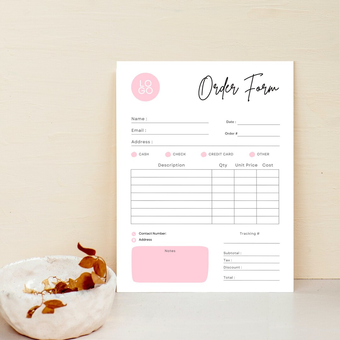 Custom Order Form Template Purchase Order Form Template - Etsy