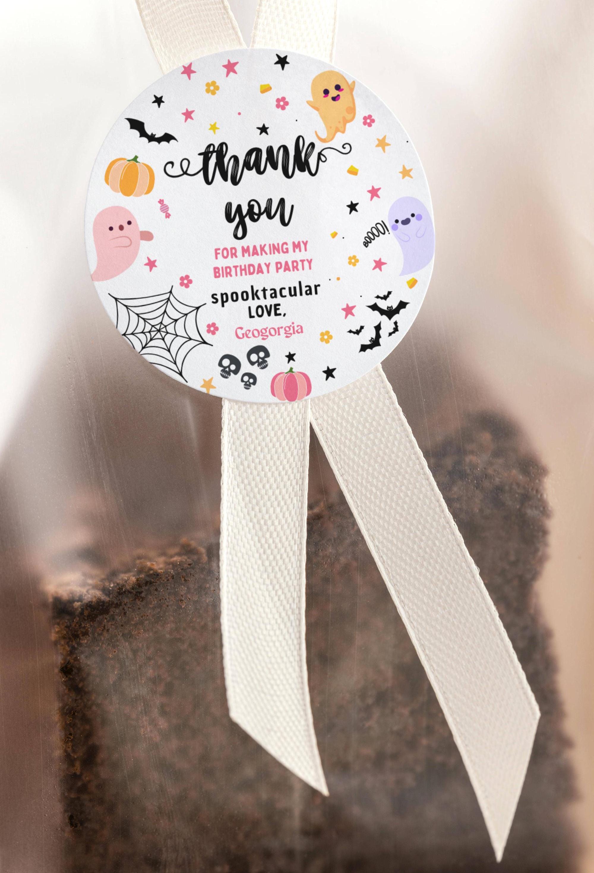 EDITABLE Halloween Birthday Thank You Favor Tags Costume Party Girl ...