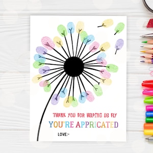 Teacher Appreciation Gift, Printable Teacher Gift End Of School Keepsake Students Thumbprint Custom Gift for Teacher Thank you Gift Instant