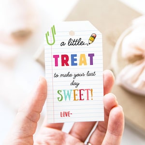 BEWERKBARE Leraar Sweet Treat Tag, Leraar Waardering Tag, Leraar Waardering Dankje Tag Gebakken Voedsel Snack Favor Teacher Cookie Tag DIY