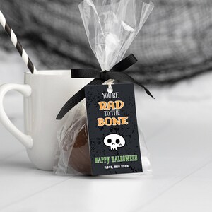 EDITABLE Halloween Skeleton Gift Tag Halloween Rad To-The-Bone Teacher Gift Tag Halloween Teacher Appreciation Tag Instant Download DIY