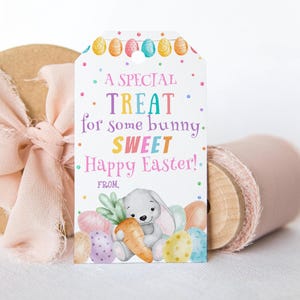 EDITABLE Treat For Someone Sweet Easter Gift Tag, Easter Basket Gift Tag, Easter Treat Tag, School Favor Tag Treat Bags Classroom Favors DIY