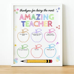 Teacher Appreciation Week, Printable Teacher Appreciation Gift, Thank You Coloring Pages School Kids Teacher Gifts, Instant Digital Download