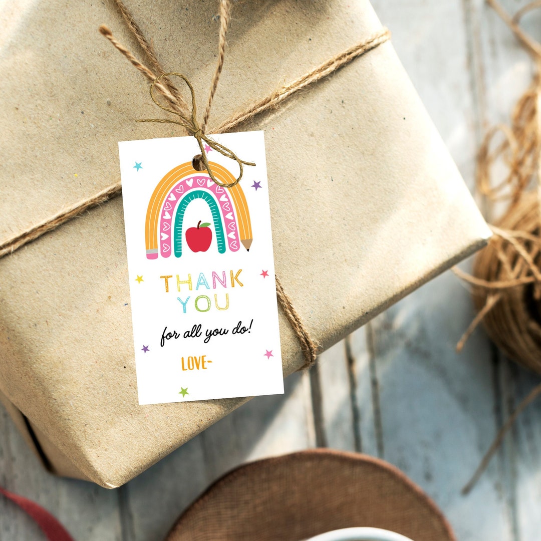 EDITABLE Teacher Appreciation Week Gift Tags Thank You Teacher Gift Tag ...