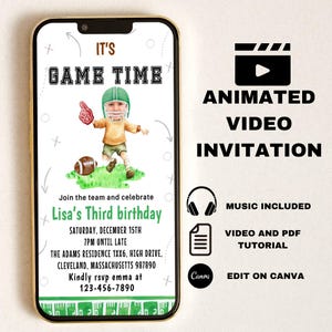 EDITABLE Football Invitation, Football Birthday Invitation, Sports Party Invite, Football Game Time Invitation, Electronic Mobile Evite DIY