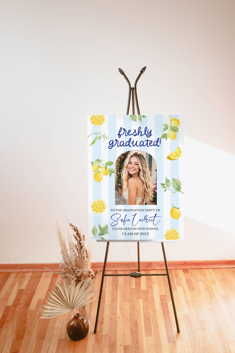 Lemon Graduation Welcome Sign Template, Citrus Grad Party Poster ...