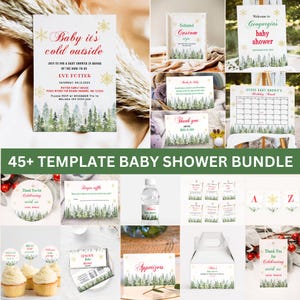 EDITABLE Baby Its Cold Outside Baby Shower Bundle Winter Baby Shower with Games Bundle and All Decorations Winter Wonderland Baby Shower DIY