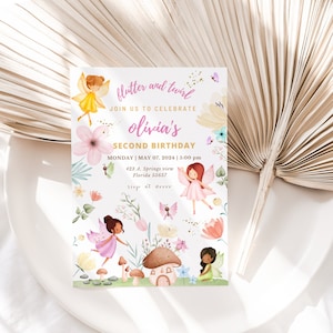 Editable Fairy Birthday Invitation Whimsical Enchanted Pixie Fairy Party Magical Floral Fairy Princess Party Instant Download Editable