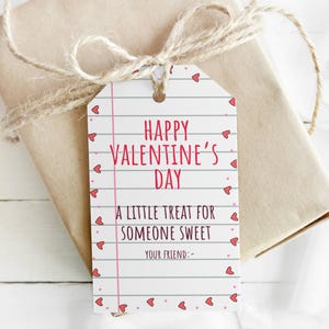 EDITIERBARE Valentinstag Geschenkanhänger, Klassenzimmer Gunst Valentinstag, druckbare Valentinstag Kinder Schule Geschenkanhänger Happy Valentines Treat Tag DIY
