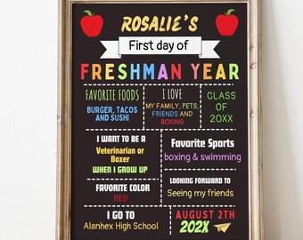 EDITABLE First Day of School Sign, First Day of Kindergarten Sign, 1st Day of Preschool, Back to School Chalkboard First & Last Day Sign DIY