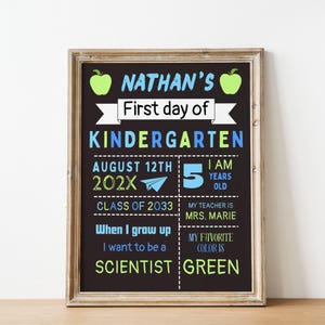 編集可能な黒板の新学期サイン、新学期初日サイン、新学期最終日サイン、学校記念サイン小道具、即時ダウンロード DIY