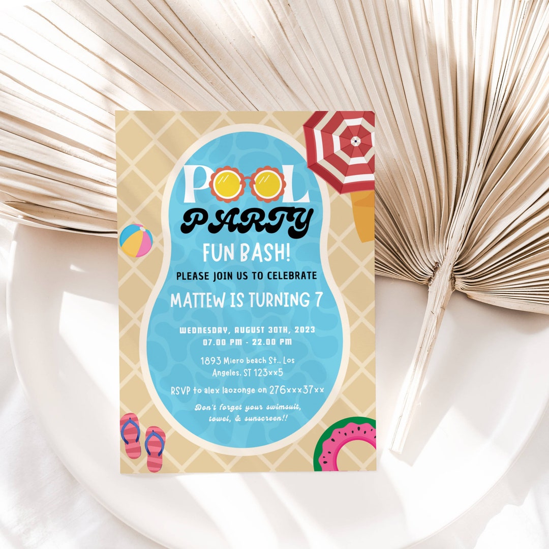 Fun Pool Invitations This item is unavailable - Etsy