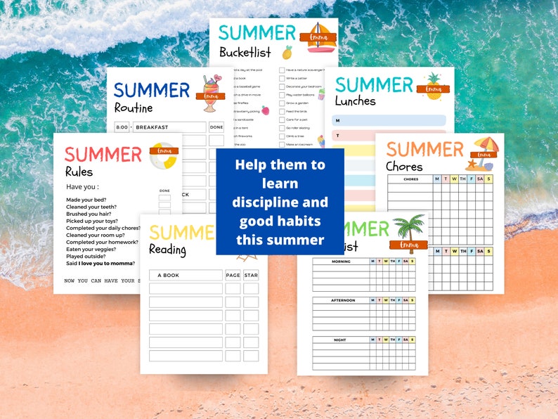 Printable SUMMER Planner Bundle for Kids Summer Calendar - Etsy