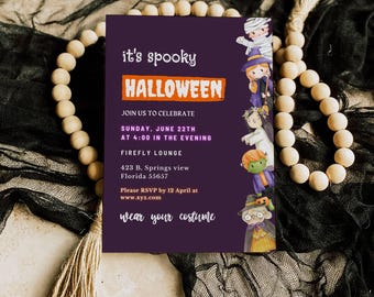 EDITABLE Halloween Invitation, Halloween Party Invitation, Halloween Birthday Invitation, Halloween Invitation, Costume Party Invitation DIY