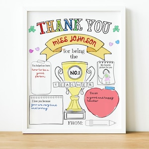 Teacher Appreciation Week, Printable Teacher Appreciation Gift, Thank You Coloring Pages School Kids Teacher Gifts, Instant Digital Download
