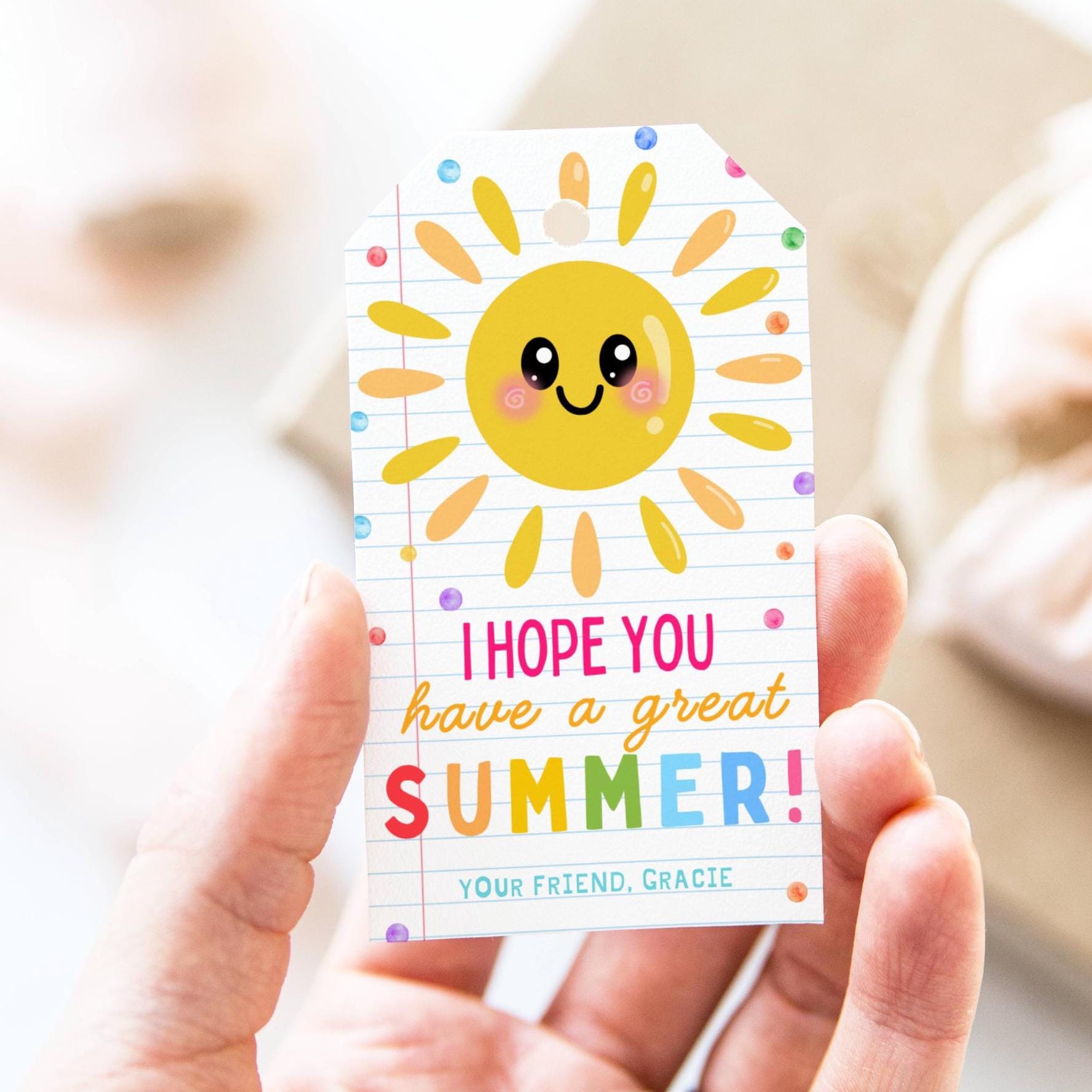 EDITABLE Last Day of School Tag, End of Year Friends Gift Tags