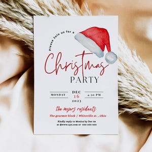 EDITABLE Christmas Party Invitation Christmas Party Invite Christmas Party Printable  Christmas Holiday Invite Template DIY Instant Download