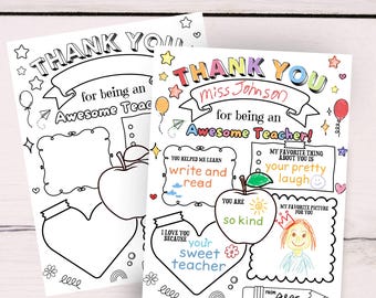 Lehrer Wertschätzung druckbare, Lehrer Wertschätzung Woche Geschenk, danke Lehrer Geschenke Malseiten, Schule Kinder sofortiger digitaler Download