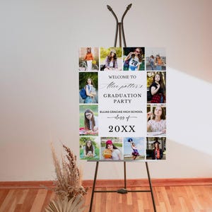 EDITABLE Class of 2025 Graduation Party Welcome Sign Canva Template Photo Graduation Welcome Poster Modern Minimalist Graduation Welcome DIY